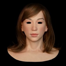 (SF-N17) Soft Silicone Realist Human Face Crossdress Full Head Female/Girl Sexy Doll Fetish Mask